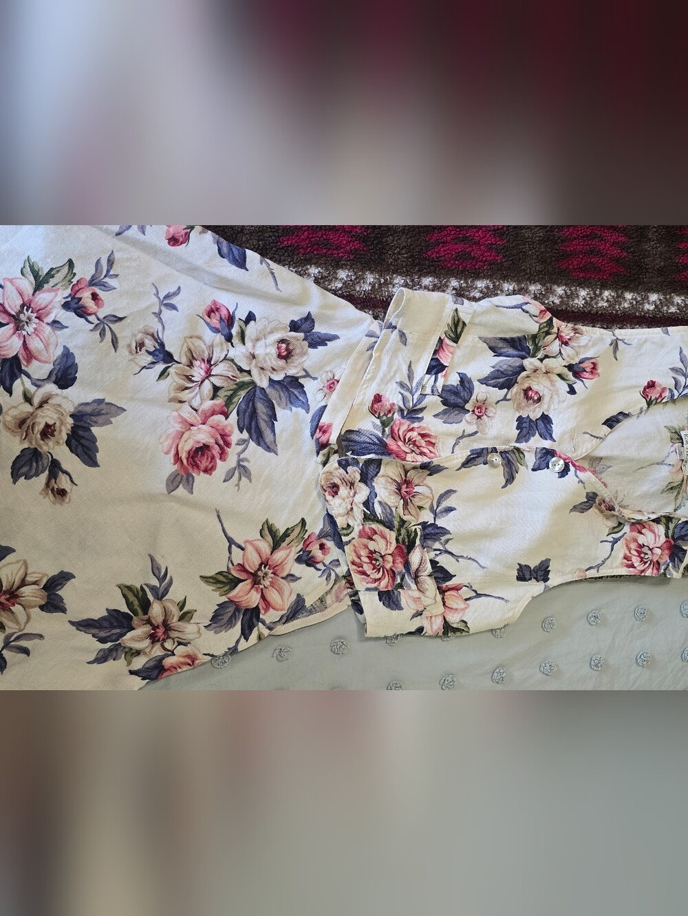 Floral Print Women’s Two Piece Skirt And Vest - Pink & Blue